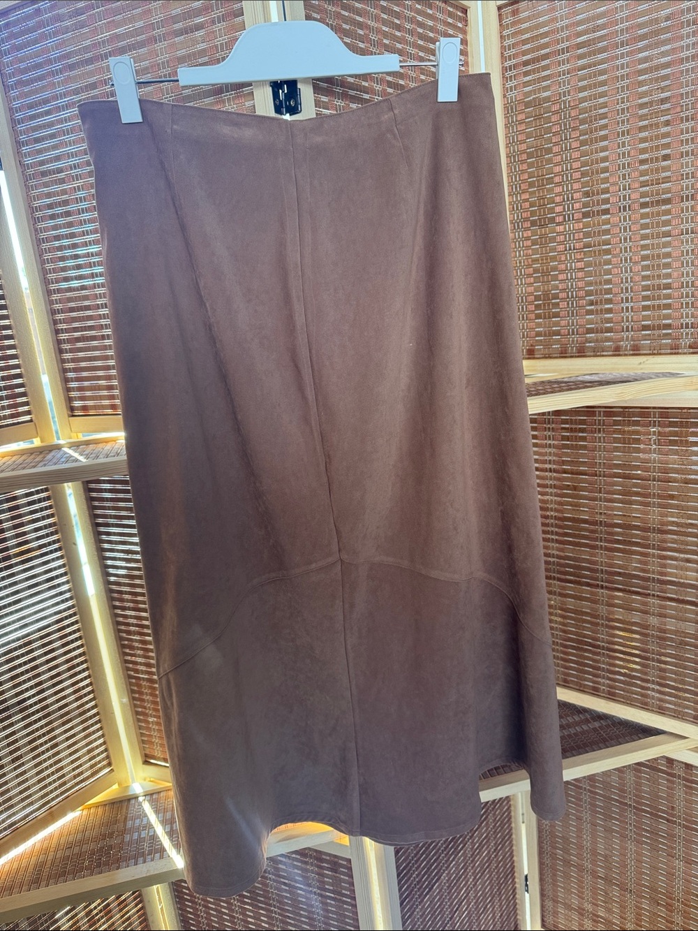 White Stag Brown A-Line Suede-Effect Skirt N0343
